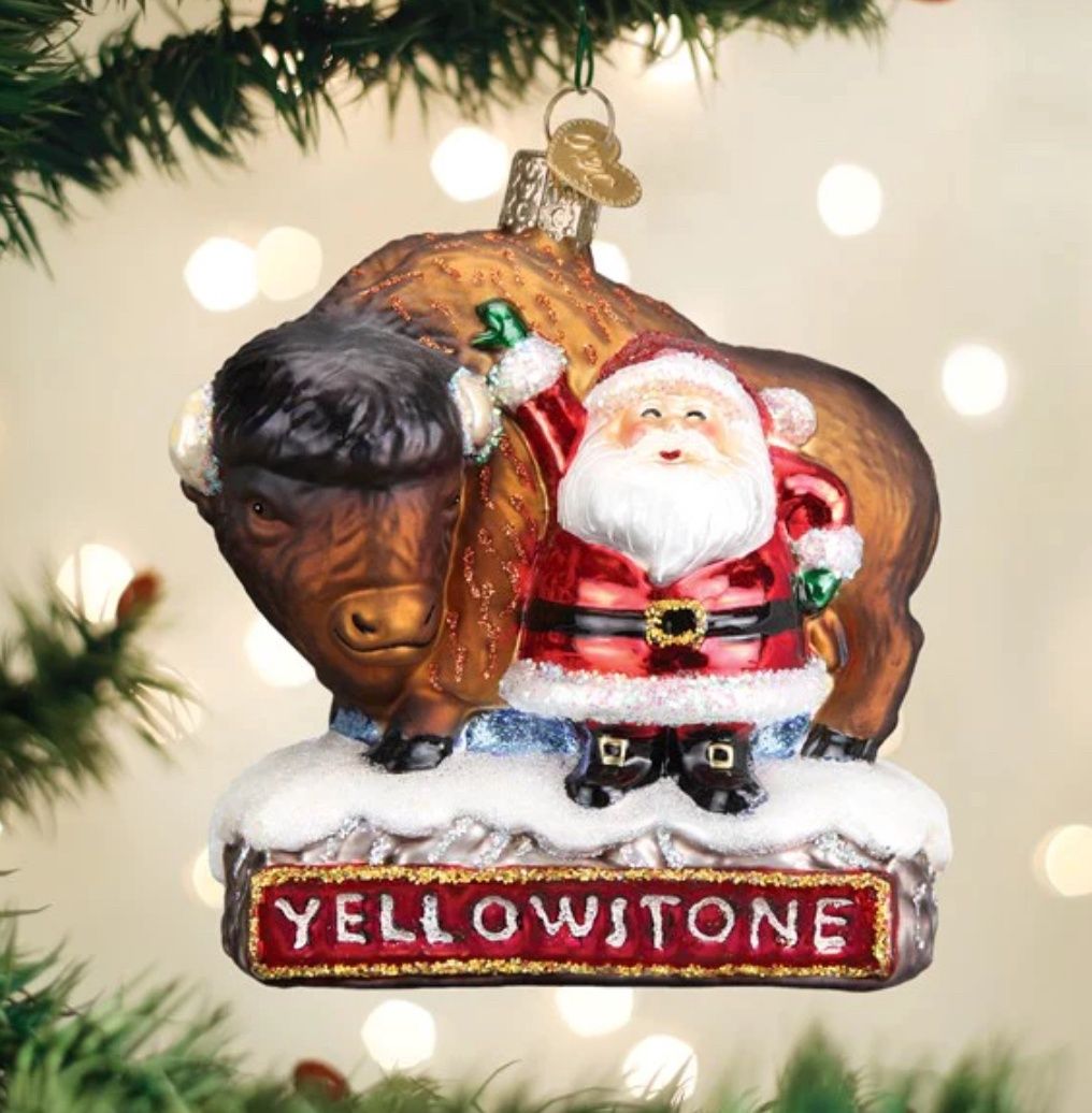 Santa Yellowstone Bison Oranament