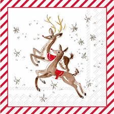 Reindeer Pattern Cocktail Napkins (set of 20)