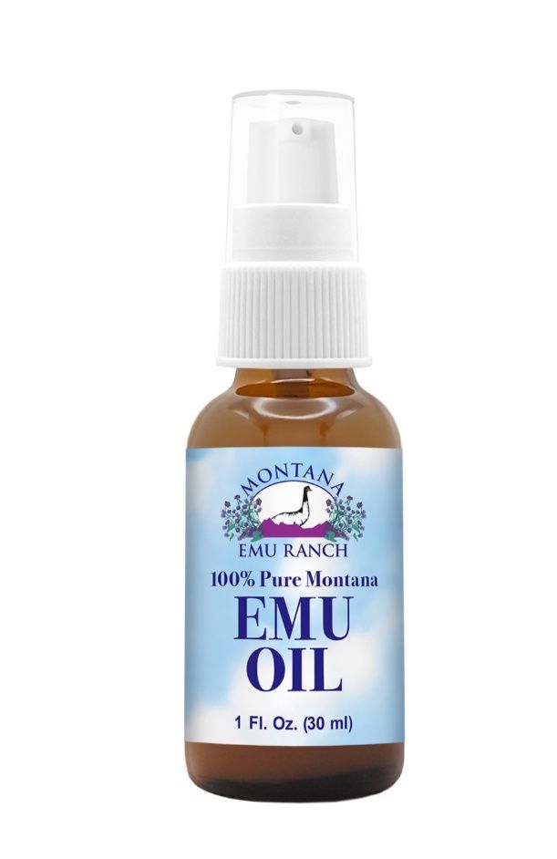 100% Pure Montana Emu Oil 1 oz Glass Bottle