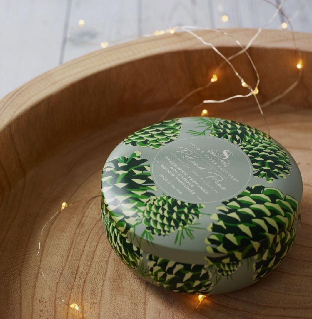 Roland Pines 3 Wick Round Tin Soy Candle