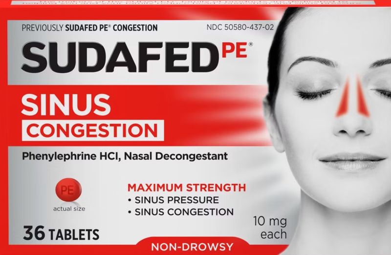 Sudafed PE Sinus Congestion 10 Mg Tablet - 18 tablets