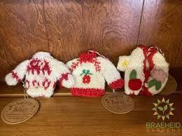 Knit Wool Sweater Ornament (assorted styles)