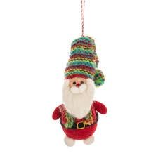 Wool Ornament Santa or Snowman
