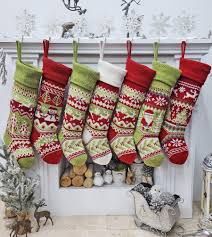 Winter Knit Stocking - Red &amp; Green
