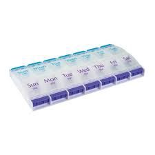 Ezy Dose Pill Planner - Weekly AM/PM With Push Buttons