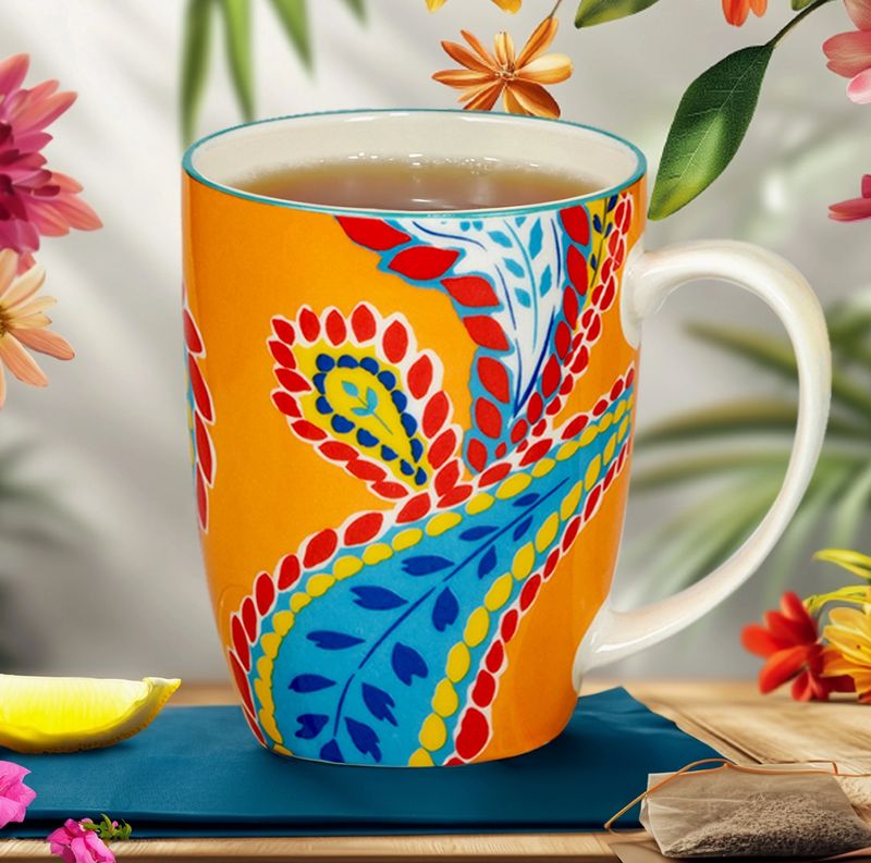 Damask  Floral  Mug 14 OZ