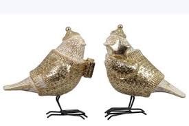 Gold Resin Bird Christmas