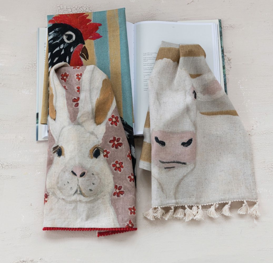 Cotton and  Linen  Printed  Tea  Towel