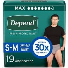 Depend Fit-Flex Underwear Men's  S/M - 19 ct