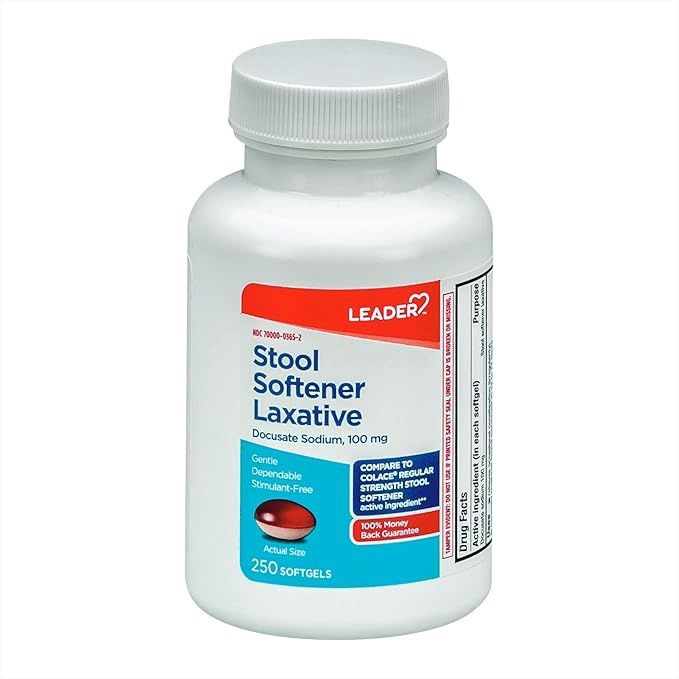 Leader Stool Softener 100 Mg - 250 Softgels