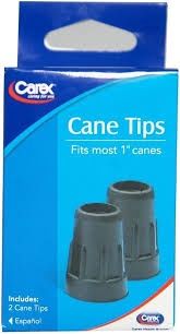 Carex Cane Tip For Most 1" Canes - 2 ct