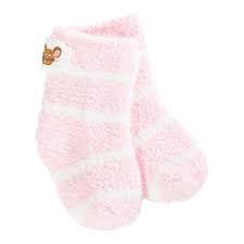Mouse Creek Crew Socks Pink &amp; White (0-12mo)