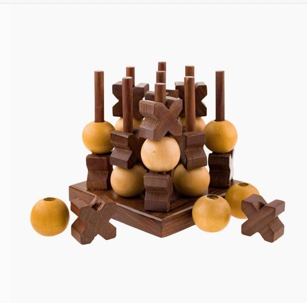 3D Tic Tac Toe Game - Handcrafted Wood- Gift