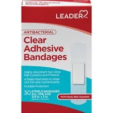 Leader Bandage Clear 3/4"x3" All One Size - 30 Ea