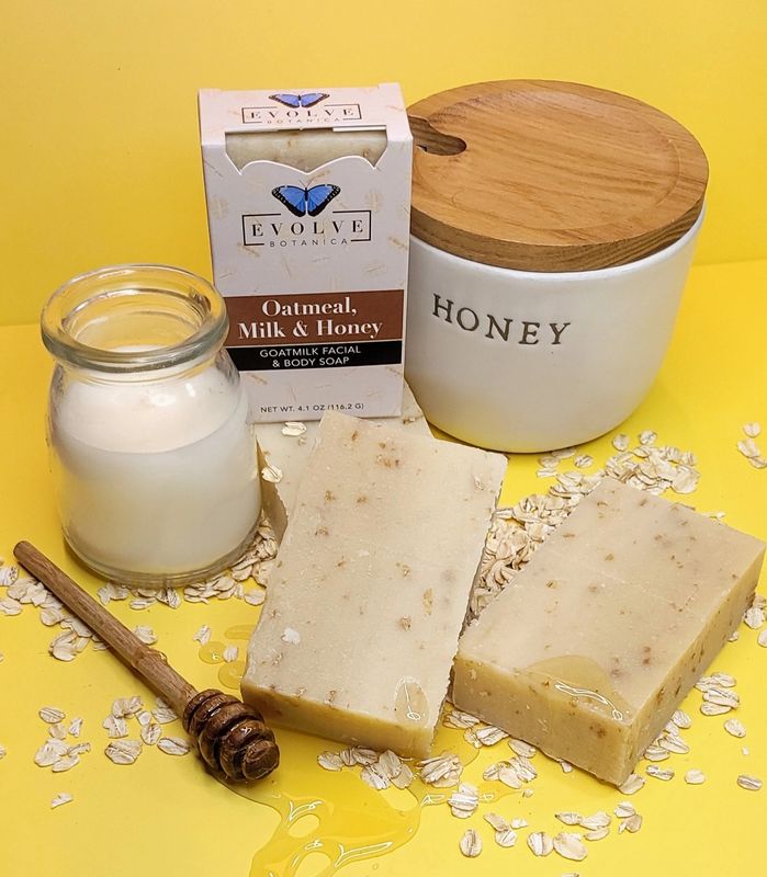 Natural Bar Goatmilk Soap  - Oatmeal Milk &amp; Honey