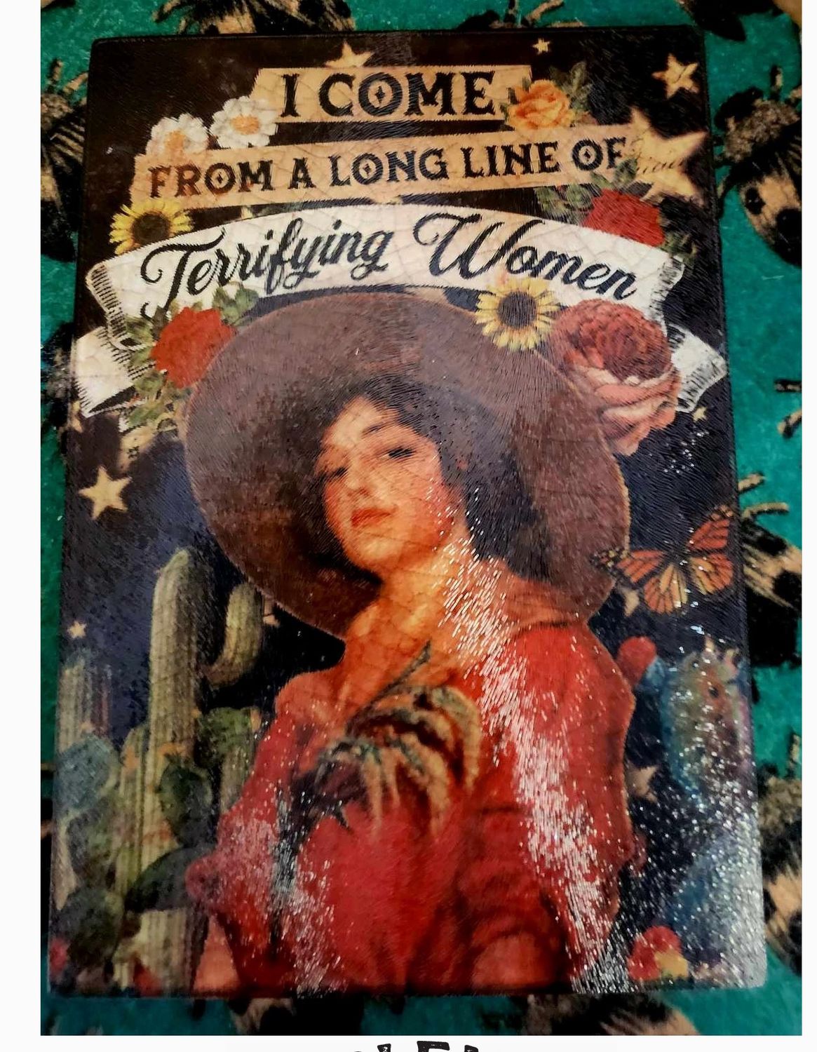 Glass Cutting Board Terrifying Women 11x8