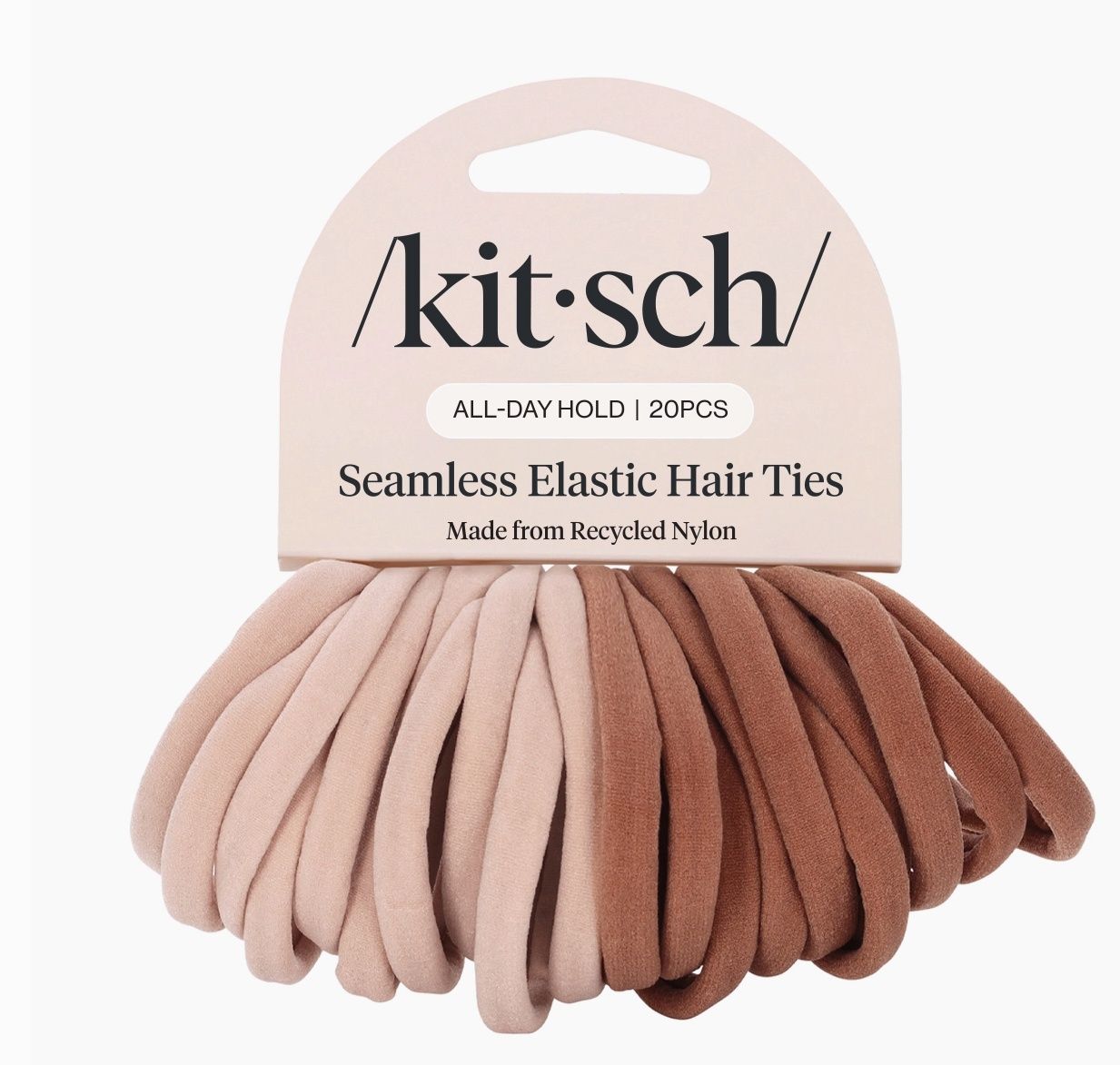 Seamless Elastic Hair Ties 20 Pcs Blush