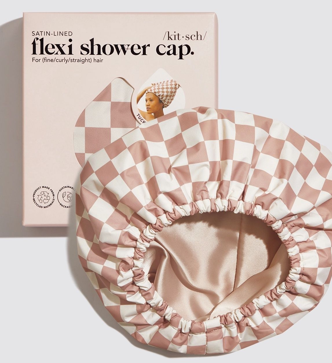 Satin Lined Flexi Shower Cap