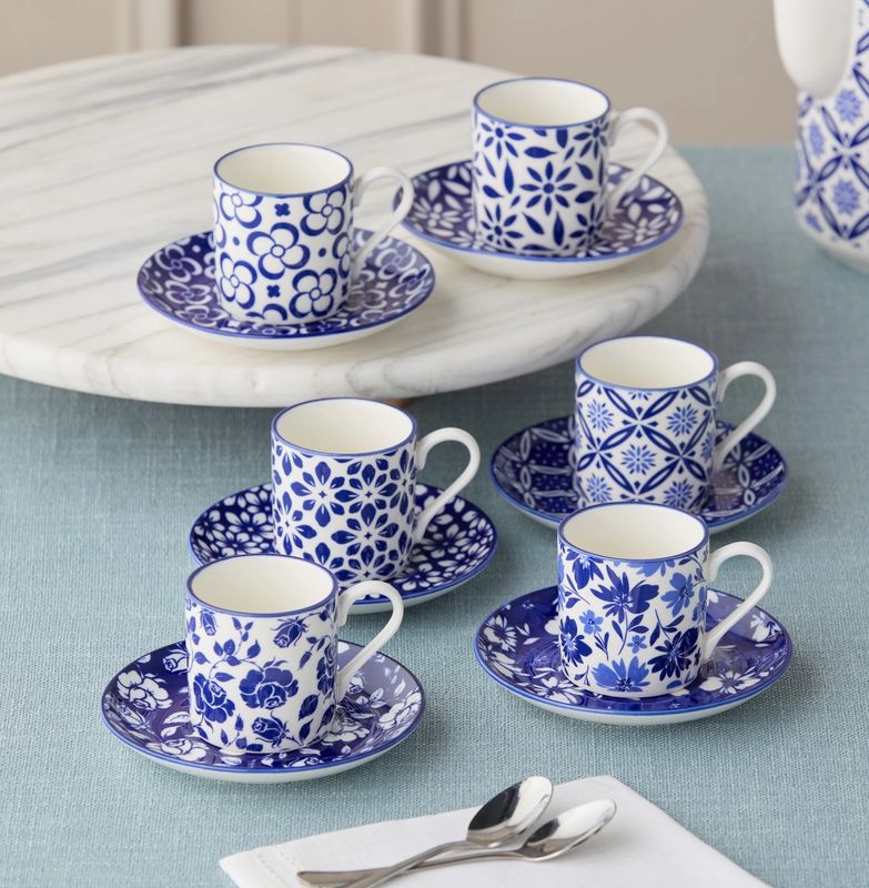 Madison Espresso Cup and Saucer 6 Asst 3.25