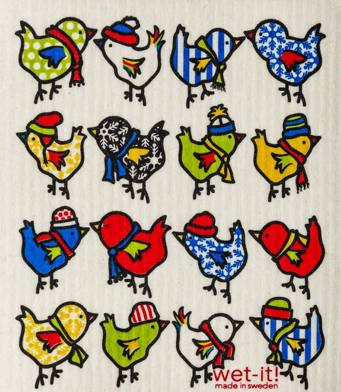 Snowy Chicken Swedish Dish Cloth