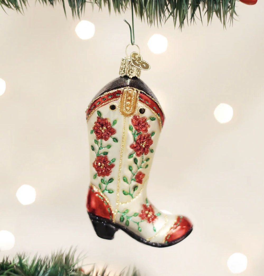 Christmas Cowboy Boot Ornament