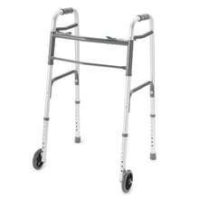 Folding 2 Button Walker W/Wheels