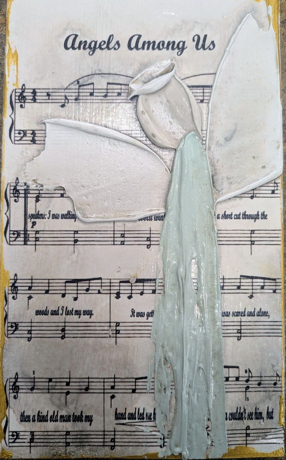 Hand Painted Block - Angels Among Us