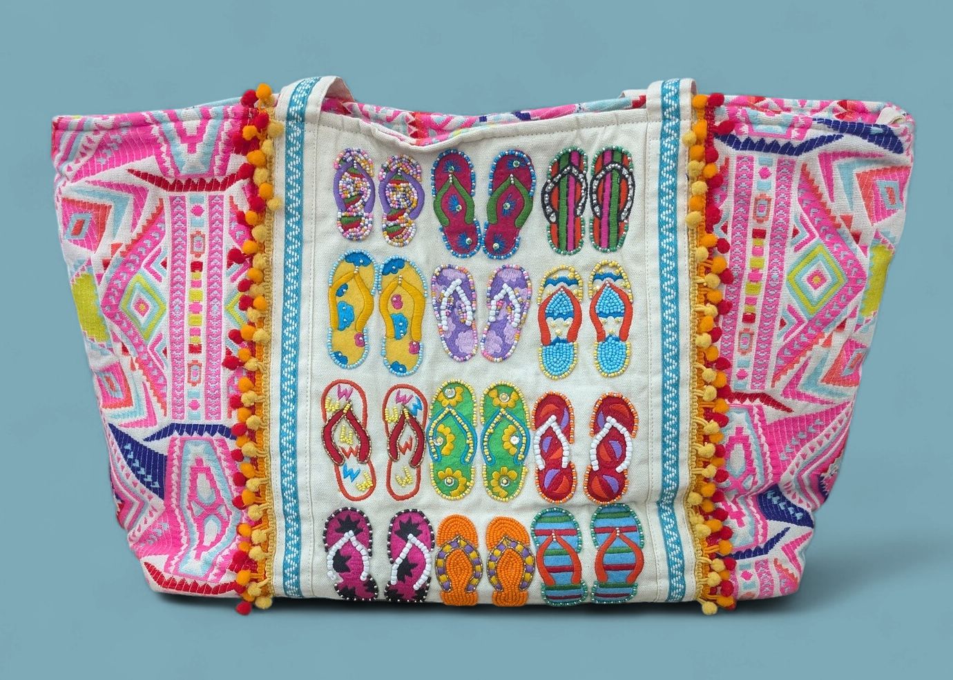 Large Beaded Tote - Flip Flop Design