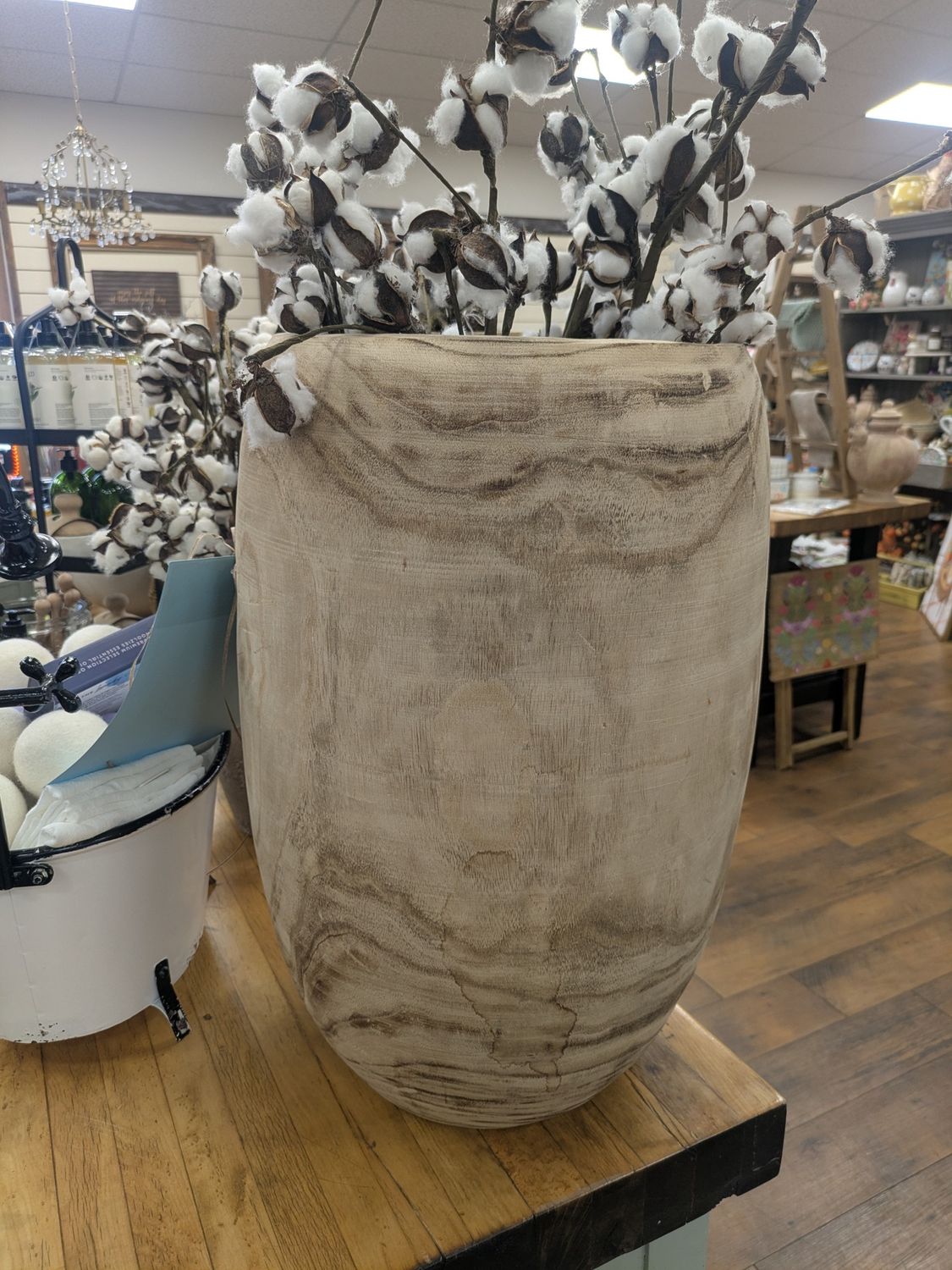 Large Wood Urn