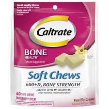 Caltrate Bone Health 600 + D3 - Vanilla Cream, 60 Soft Chews