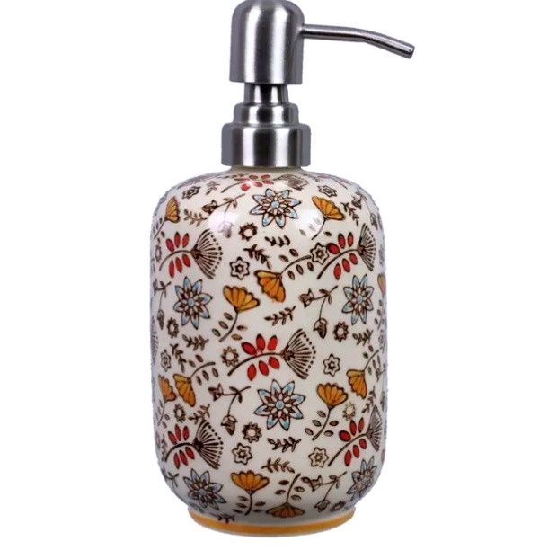 Stoneware Hand Stamped  Lotion Pump