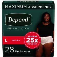Depend UW Women Lg. Max Abs. 28ct.