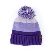 Kids' Fuzzy Lined Pom Hat - Purple