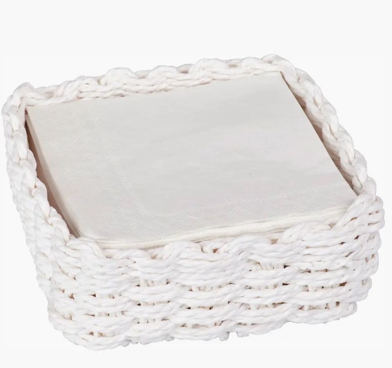 Paper Cocktail Napkin Paper Woven Caddy Paper Weave White