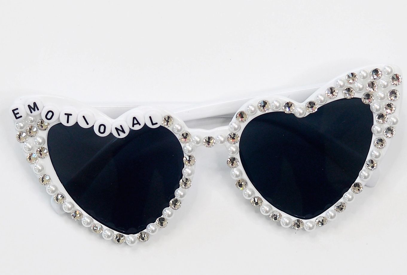 Heart Shaped Sun Glass Hand Jeweled -Emotional
