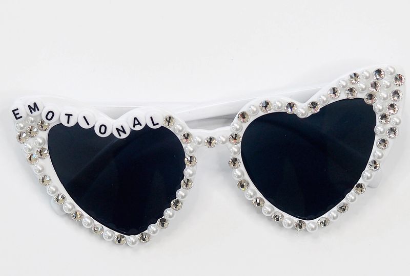 Heart Shaped Sun Glass Hand Jeweled -Emotional