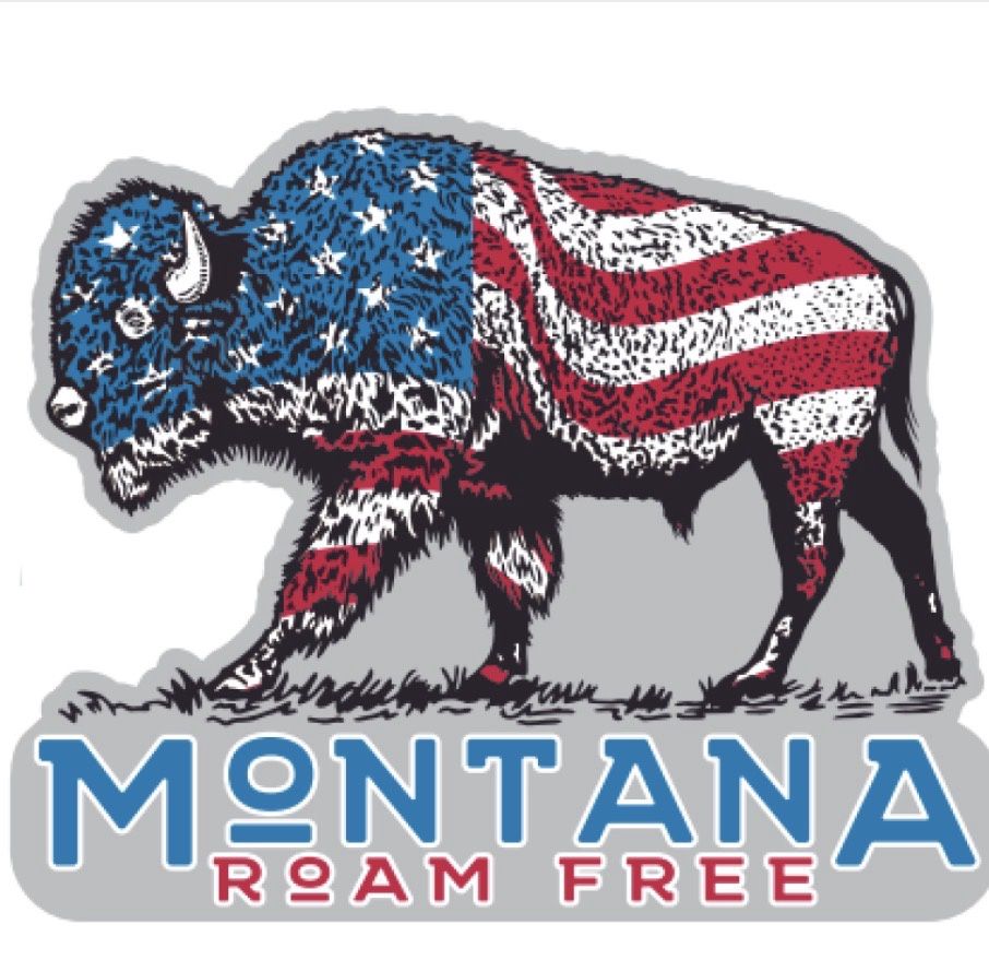 Montana Patriotic Buffalo Magnet