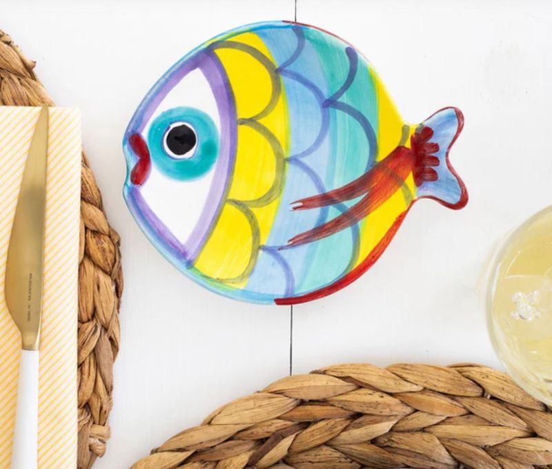 Pesci Colorati Figural Fish Canape Plate