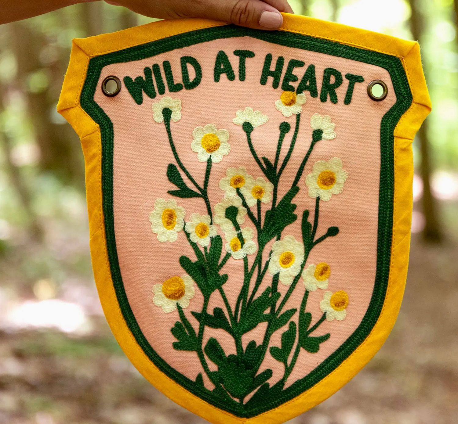 Wild At Heart Embroidered Canvas Banner