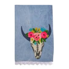 Cowboy Ranch Skull Tea Towel