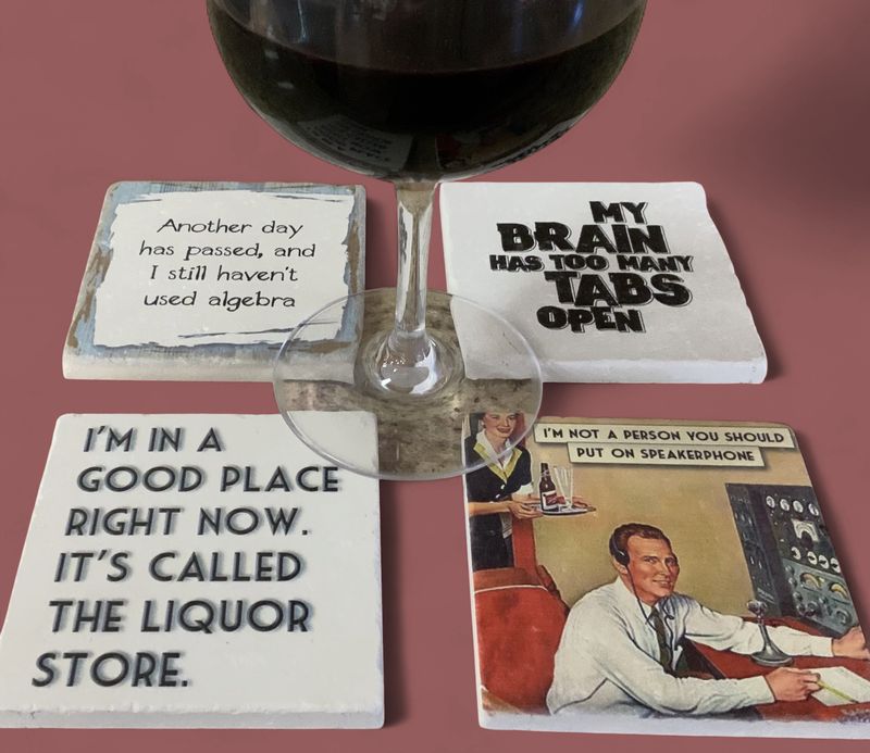 Tipsy Coasters (assorted sayings)