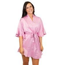 Pink Silky Satin Robe M/L