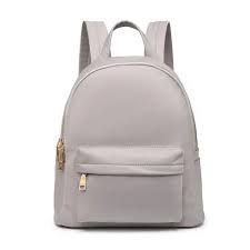 Grey Vegan Nylon Backpack