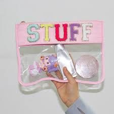 Clear Nylon Bag - STUFF (Assorted Colors)