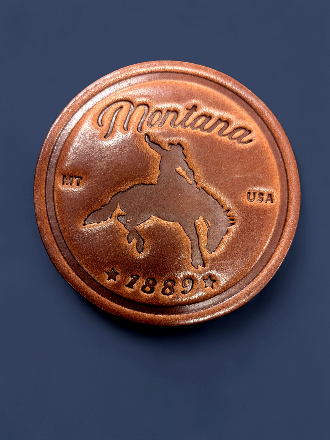 Sugarhouse Montana Leather Coaster