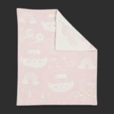 Noah’s  Ark  Chenille Pink Blanket