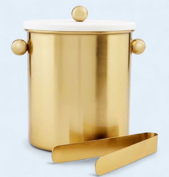 Brass Marble Ice Bucket