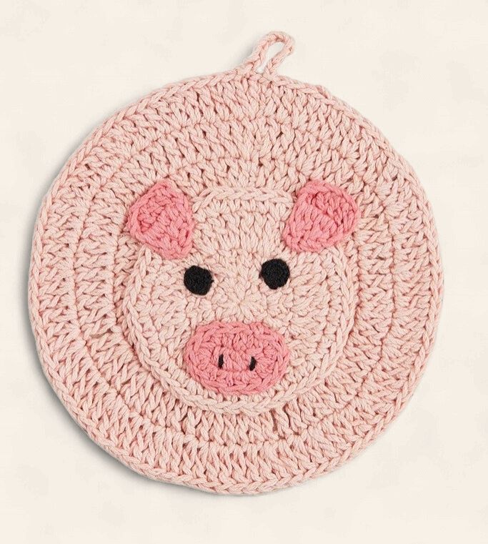 Pig Crocheted Trivet