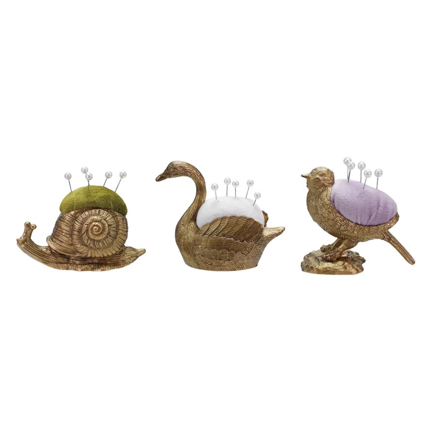 VELVET PIN CUSHION/5 PEARL HEAD PINS