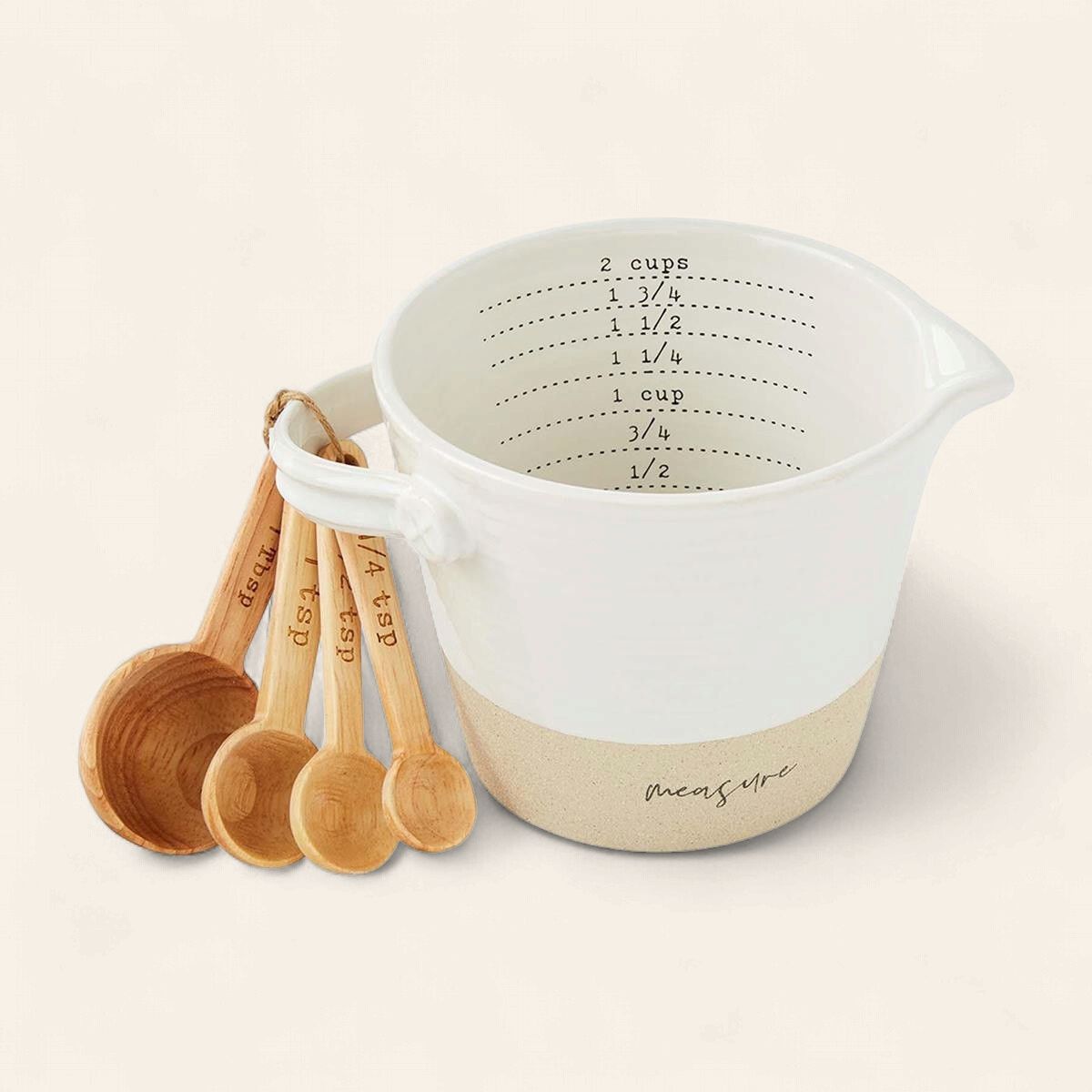 Stoneware Measuring Cup &amp; Spoon Set